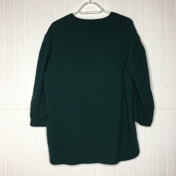 Cefinn Half Button Layered Forest Green Blouse - Picture 8 of 8